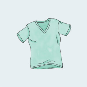 Quantity Unit Label - Green V-Neck T-Shirt